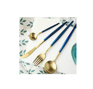 Ensemble de couverts en laiton miroir 6 pièces en or vaisselle en miroir couverts comprenant une cuillère fourchette restaurants utilisent Offre Spéciale - Product Image 2