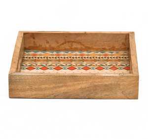 Servicio de camareros Bandeja de madera Meena Impreso Comida de la mejor calidad Acabado seguro Bandeja de servicio de madera Exhibición de alimentos Bandejas decorativas - Product Image 5