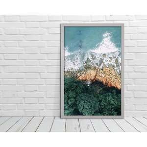 Cadre photo décoratif en bois argenté 61 x 91,5 cm, cadre photo en bois massif, style simple, cadre photo en métal pour l'affichage de photos - Product Image 1