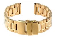 Bracelet en métal, acier inoxydable massif GD016, or, résistant à l'eau, unisexe, 18-26 mm, bracelet de montre de haute qualité, logo personnalisé accepté