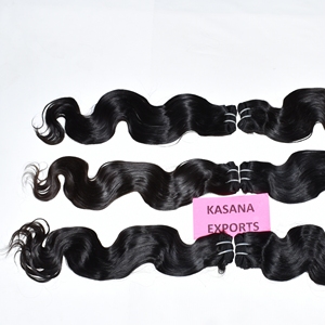 Extensions de cheveux humains indiennes 100 % Remy vierges, ondulées profondes, cuticules alignées, noires naturelles, avec dentelle frontale, application facile, pour femmes, livraison directe - Product Image 2