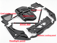 Kit de carénage moteur en fibre de carbone sèche pour BMW G80/G81/M3/G82/G83/M4/G87/M2, comprenant le cache de radiateur, le cache de phare, la barre de renforcement et le cache ECU