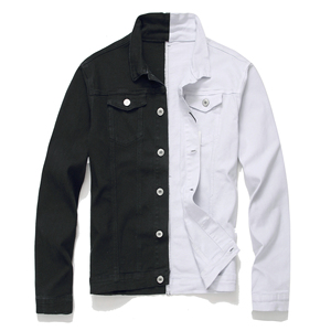 Printemps et automne nouvelle impression tendance Hip Hop décontracté hommes Jean ensembles Denim Jean vestes manches longues rugueux côtelé Style - Product Image 2