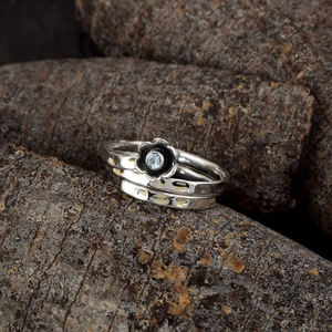 925 Sterling Silver Blue Topaz <b>Ring</b> Handmade Natural Blue Topaz <b>Ring</b> With Spring Floral Design Wedding Party Christmas Gift Her - Product Image 2