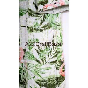 Bata de Mujer Hecha a Mano, de Lujo, con Estampado Floral, Cuello en V, Cordón Ajustable, Manga Tres Cuartos, Suave, Transpirable, de Secado Rápido, 100% Algodón - Product Image 3