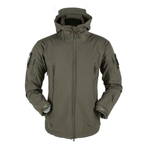 Chaqueta a prueba de viento Softshell con logotipo personalizable unisex impermeable de lona forro polar cremallera Softshell para exteriores - Product Image 1