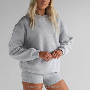 เสื้อสเวตเตอร์คอตตอนหนาสำหรับออกกำลังกายผ้าฟลีซหนาพิมพ์โลโก้ตามสั่งสำหรับผู้หญิง - Product Image 4