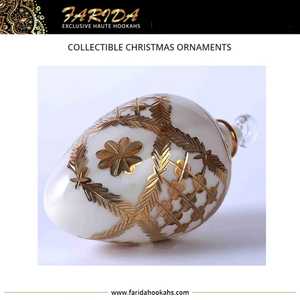 Luxury Unique Design Handmade Blown Egyptian Limited Edition 24 Karat Gold Etched <b>Glass</b> Christmas Tree Ornaments - Product Image 5