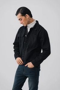 Chaqueta vaquera de lana reversible de alta calidad para hombre, chaqueta vaquera larga personalizada para exteriores al por mayor, fabricación de fábrica impermeable para - Product Image 2