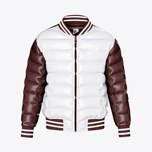 Chaqueta acolchada de gran tamaño con cremallera sólida de alta calidad, chaquetas impermeables acolchadas personalizadas cálidas para invierno - Product Image 5