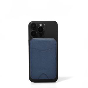 Top article usine directe Castello Magsafe RFID Saffiano portefeuille en cuir ouvert porte-carte magnétique support en métal marron gris marine - Product Image 3