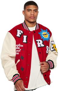 Varsity Letterman para hombre béisbol negro gris chaqueta hecha de mangas de cuero venta en Pakistán - Product Image 2