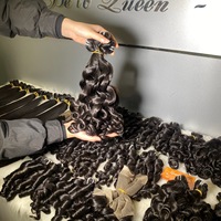 Machine Double Trame Extensions de Cheveux Océan Ondulé Brut Naturel Ondulé Rebondissant Ondulé Dentelle Frontale Perruque Paquets de Cheveux