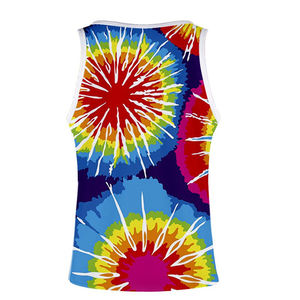 พรีเมี่ยมคุณภาพโลโก้ที่กําหนดเองผู้ชายออกกําลังกายTie Dye Tank Tops SLIM FIT GYM StringerเพาะกายSingletแขนกุดTeeเสื้อ - Product Image 4