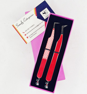 Wholesale Professional Betty Boo 90 Degree Eyelash Extension <b>Tweezers</b> Custom LOGO Sustainable Stainless Steel Curved <b>Tweezers</b> - Product Image 5