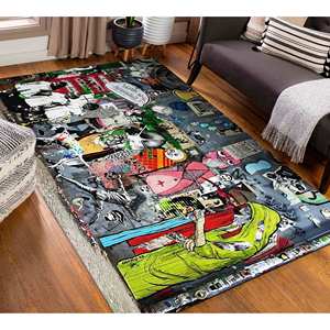 Tapis Graffiti Banksy : Art Urbain Abstrait, Tapis d'Entrée, Tapis Doux à Poils Longs - Product Image 4