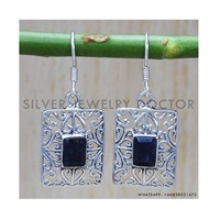 Magnifiques boucles d'oreilles en saphir, fabriquées en argent sterling 925, bijoux pour femmes, vente en gros, boucles d'oreilles artisanales fines