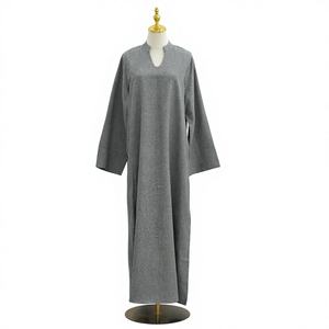 Abaya de Spandex Sólido para Mujeres Musulmanas, Talla Grande, Elástica en Cuatro Direcciones, Ligera, Transpirable, Anti-Pilling, Estilo Étnico - Product Image 1