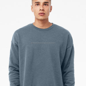 Sweat-shirt basique à col ras du cou pour hommes, en éponge, polaire, épaules tombantes, coupe oversize, pull basique en coton - Product Image 2