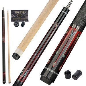 Nuova Stecca da Biliardo Cueelf, Rossa e Nera, con Punta da 12,5mm e Impugnatura in Vera Pelle - Product Image 1