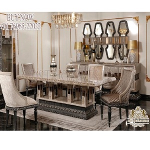 Luxury 6-Seater Dining <b>Table</b> Set American Design Teak Wood Restaurant Furniture for Formal Dining Area - Product Image 1