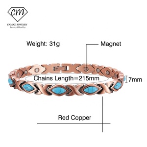 Pulsera Magnética de Cobre Puro, Terapia de Bioenergía, Pulseras de Cobre Auténtico con Imanes <span class=keywords><strong>para</strong></span> Hombres y Mujeres - Product Image 5