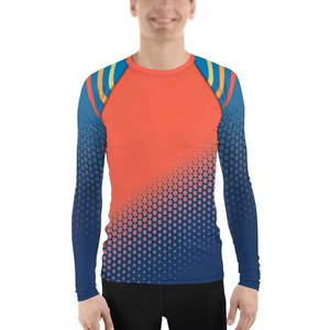 Chemises de compression à séchage rapide en tissu double couche extensible dans les quatre sens, 87% polyester, 13% élasthanne, col montant, protection contre les éruptions cutanées, MMA, BJJ - Product Image 2