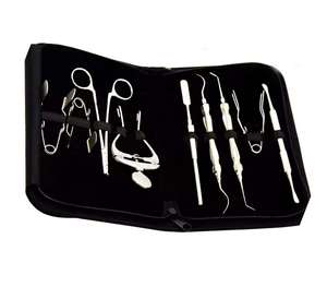 Ensemble chirurgical dentaire MEDZORA SURGICAL en acier inoxydable 9 pièces, kit complet, pochette noire, instruments vétérinaires, best-seller - Product Image 1