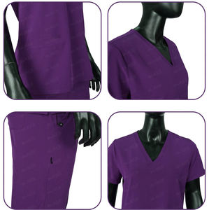 Tenues d'infirmière Blaze Fight Wear, ensembles d'uniformes, col montant, manches courtes, tissu sergé, polyester/coton, unisexe, pour un look élégant - Product Image 5