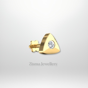 ต่างหูเพชรสามเหลี่ยมสุดหรู14K 18K เจาะทองและเครื่องประดับที่ดีห้องปฏิบัติการจริงปลูกและเพชรธรรมชาติได้รับการรับรอง IGI - Product Image 4