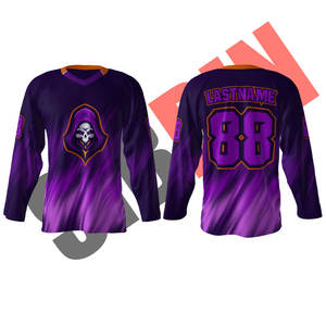 Maillot de hockey sur glace personnalisé de qualité supérieure Sibrin, sublimé |   Écologique, séchage rapide, 100% polyester |   Vêtements de hockey sur glace personnalisés - Product Image 1