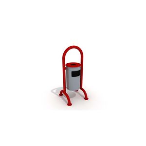 Poubelle d'extérieur rouge gris 18L pour cendriers - Product Image 1