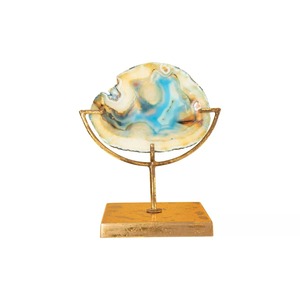 Famoso hogar ágata piedra Multicolor escultura decorativa cuadrado oro pulido soporte decoración del hogar Oficina habitación estante acento moderno - Product Image 1