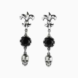 Boucles d'oreilles pendantes Jeulia Iris & Skull en argent sterling à coupe ronde - Product Image 1