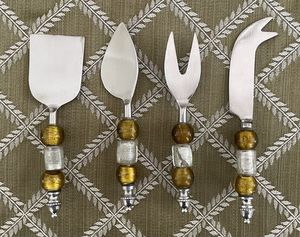 Stylish Design Flatware <b>Cheese</b> <b>Set</b> Latest Arrival 2024 Gold and White <b>Cheese</b> <b>Set</b> With Marble Handle Decorative Kitchen Handmade - Product Image 4