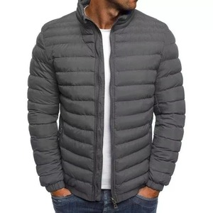 Blouson matelassé léger en toile pour homme, col montant, style urbain, vêtement d'extérieur d'hiver, fabricant OEM - Product Image 1