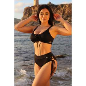 Elegante XS Solange Black Bottom Bikini y ropa de playa para mujer Diseño de fondo único - Product Image 5