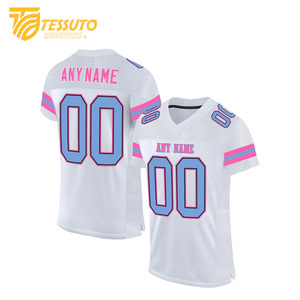 Vêtements de sport imprimés partout Chemises de football classiques vintage Maillot de football personnalisé T-shirt de football à col en V pour hommes - Product Image 4