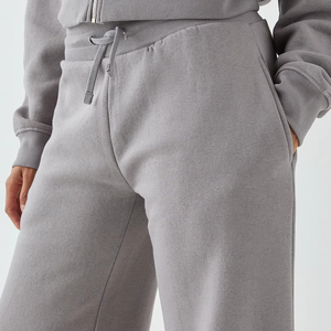 Conjunto de sudadera con capucha y cremallera para mujer y pantalones deportivos de pierna ancha, conjunto de dos piezas, ropa deportiva a juego - Product Image 6