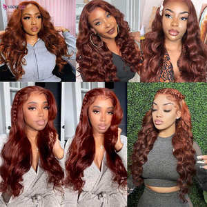 Perruque frontale en dentelle 13x4 marron chocolat, cheveux humains brésiliens pré-épilés, perruques frontales en dentelle HD 13x6, perruques à fermeture en cheveux humains ondulés brun foncé - Product Image 5