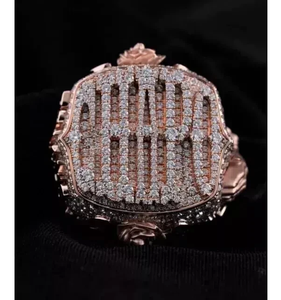 แหวนแต่งงานของผู้ชายแท้ทรงเพชรโมอิส14K เคลือบโรสโกลด์3Ct สั่งทำได้ - Product Image 2