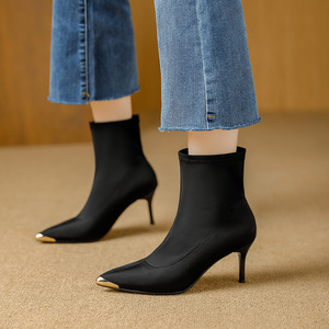 Escarpins à talons hauts pour femmes, bout pointu, talons aiguilles, en cuir verni, chaussures de bureau élégantes pour femmes, chaussures à talons tendance - Product Image 1