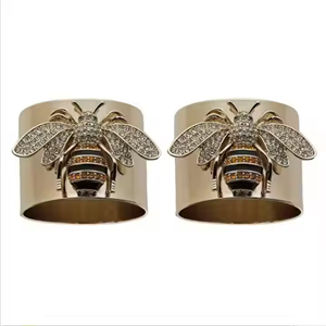 Zirconia cúbica chapada en oro de 18 quilates con forma de abeja, banda de boda, joyería de aniversario, Material de oro sólido de 14K y 10K, anillos de piedra principal de diamante - Product Image 2