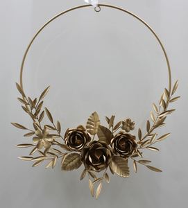 Porta Coronas de Hierro Hecho a Mano, Moderno y Ecológico, Color Naranja Marrón, Decoración de Pared para Fiestas, Decoración Navideña - Product Image 3