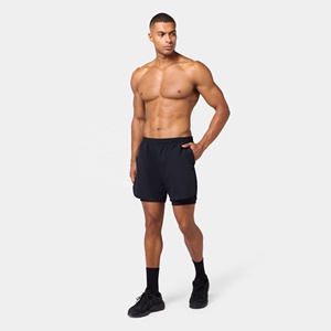 Shorts de sport pour hommes, sur mesure, avec logo sur le devant, taille haute, élastiques, respirants, en polyester et élasthanne, décontractés - Product Image 5