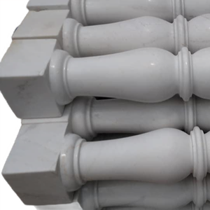 Garde-corps en pierre de marbre sculpté à la main, garde-corps en balustre en marbre d'intérieur, garde-corps en marbre vintage - Product Image 4