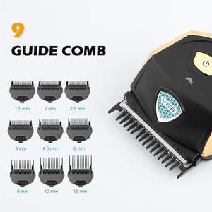Kit de Corte de Pelo Inalámbrico a Prueba de Agua para Uso Doméstico con Cuchilla Curva de Acero Inoxidable, Afeitadora de Cabeza Impermeable IPX7 para Recortadora de Pelo - Product Image 1