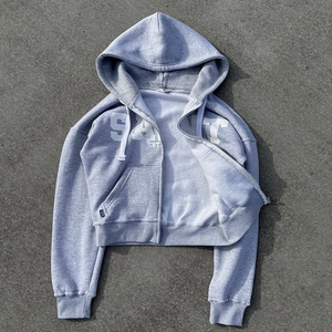 Survêtements d'hiver délavés à l'acide, grande taille, à capuche, personnalisés, en molleton 100% coton, coupe oversize, pour hommes, avec pantalon de survêtement évasé et empilé - Product Image 6