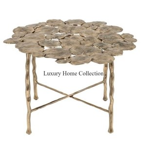 Modern <b>Gold</b> Decorative Metal Flower-Shaped <b>Side</b> <b>Table</b> Attractive Design for Home Living Room with Creative Center Decor - Product Image 2