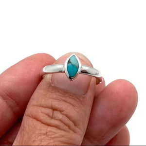 Anillo de piedras preciosas turquesas, joyería para mujer, joyería de estilo bohemio de Plata de Ley 925, anillo hecho a mano de tendencia, regalo para ella - Product Image 1